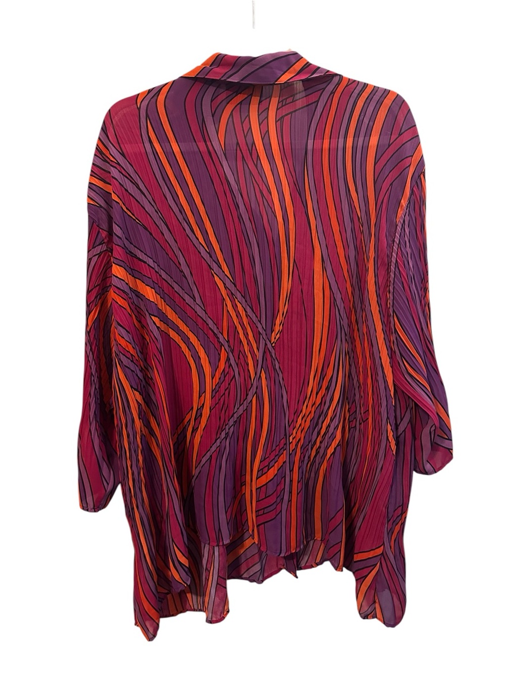 Maggie Barnes Wave-Stripe Button Down Shirt - Purple & Orange. EUC - Picture 2 of 4